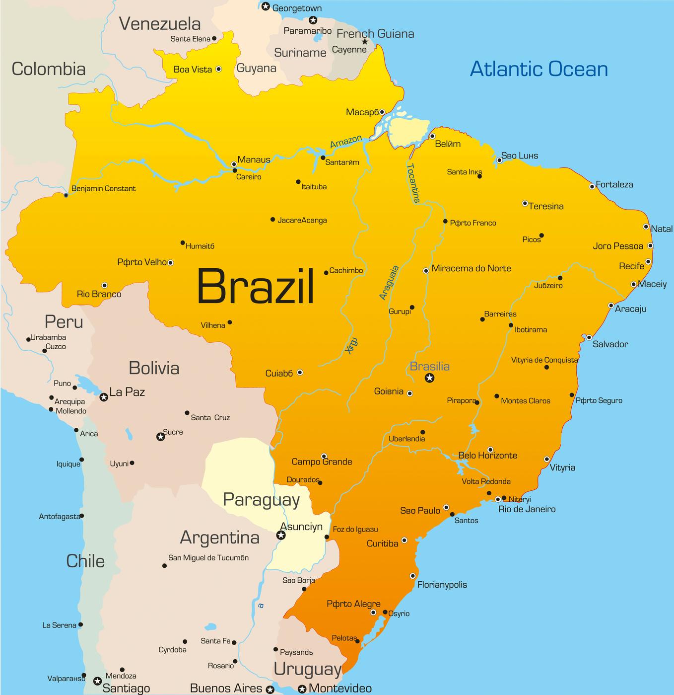 ブラジル国地図 国ブラジルの地図 南米 ア