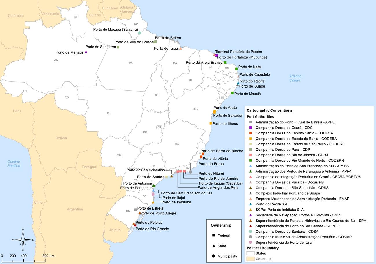 ブラジルの港湾地図 地図のブラジルポート 南米 ア