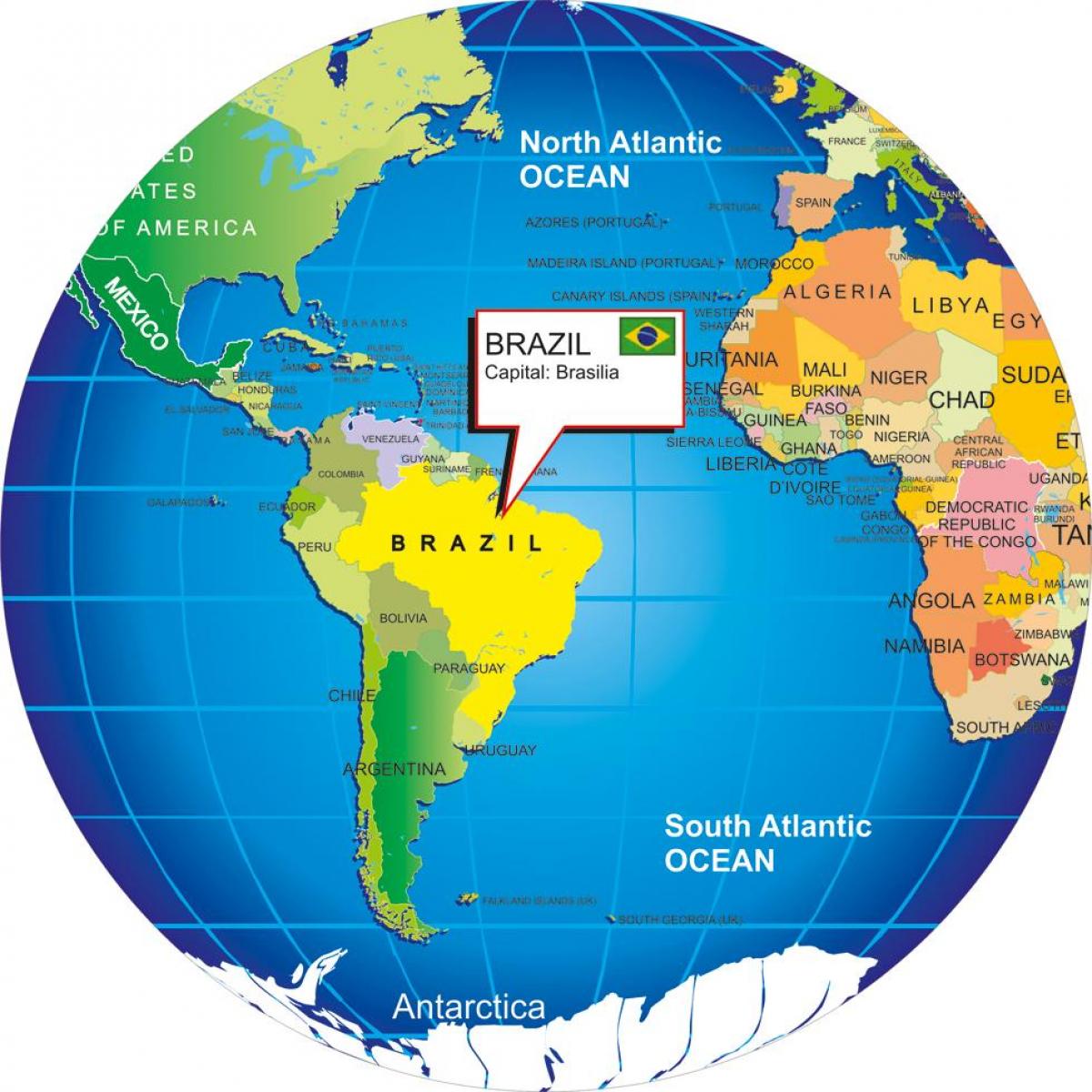 世界地図のブラジルの世界地図とブラジル 南米 ア