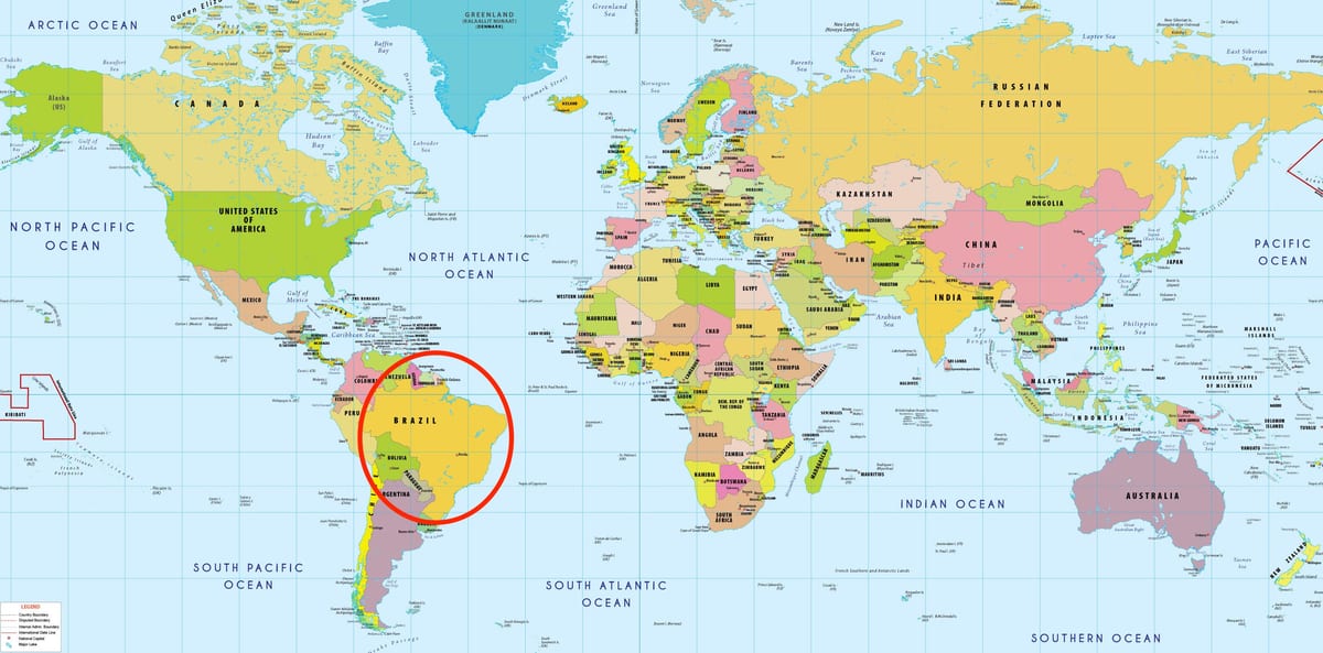 ブラジルの世界地図