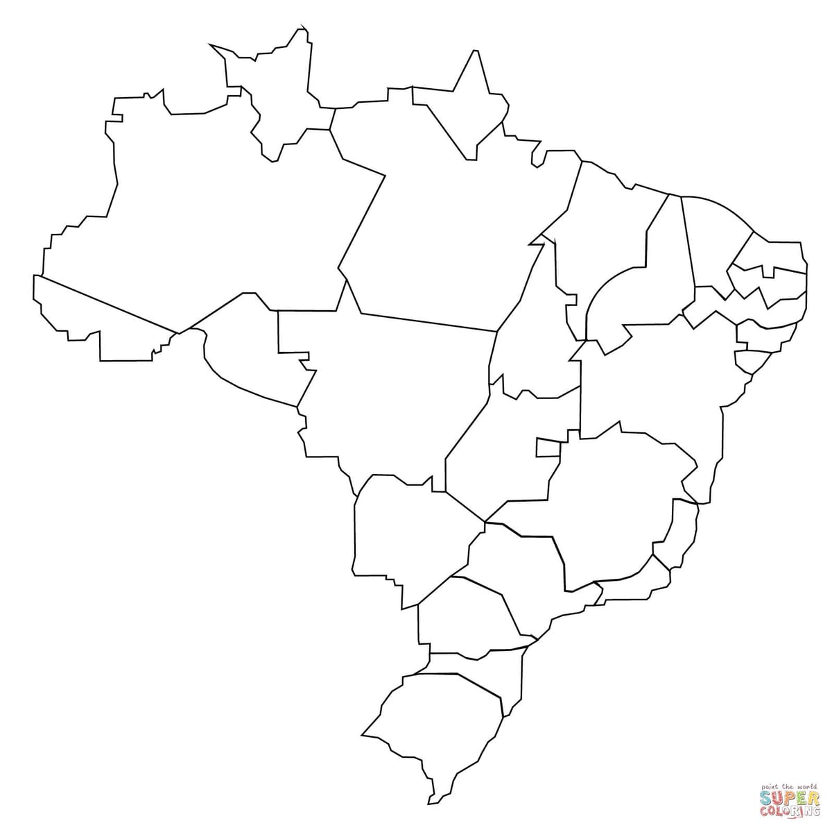白黒ブラジルの地図