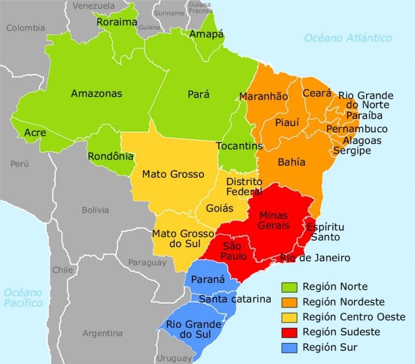 ブラジルの地図
