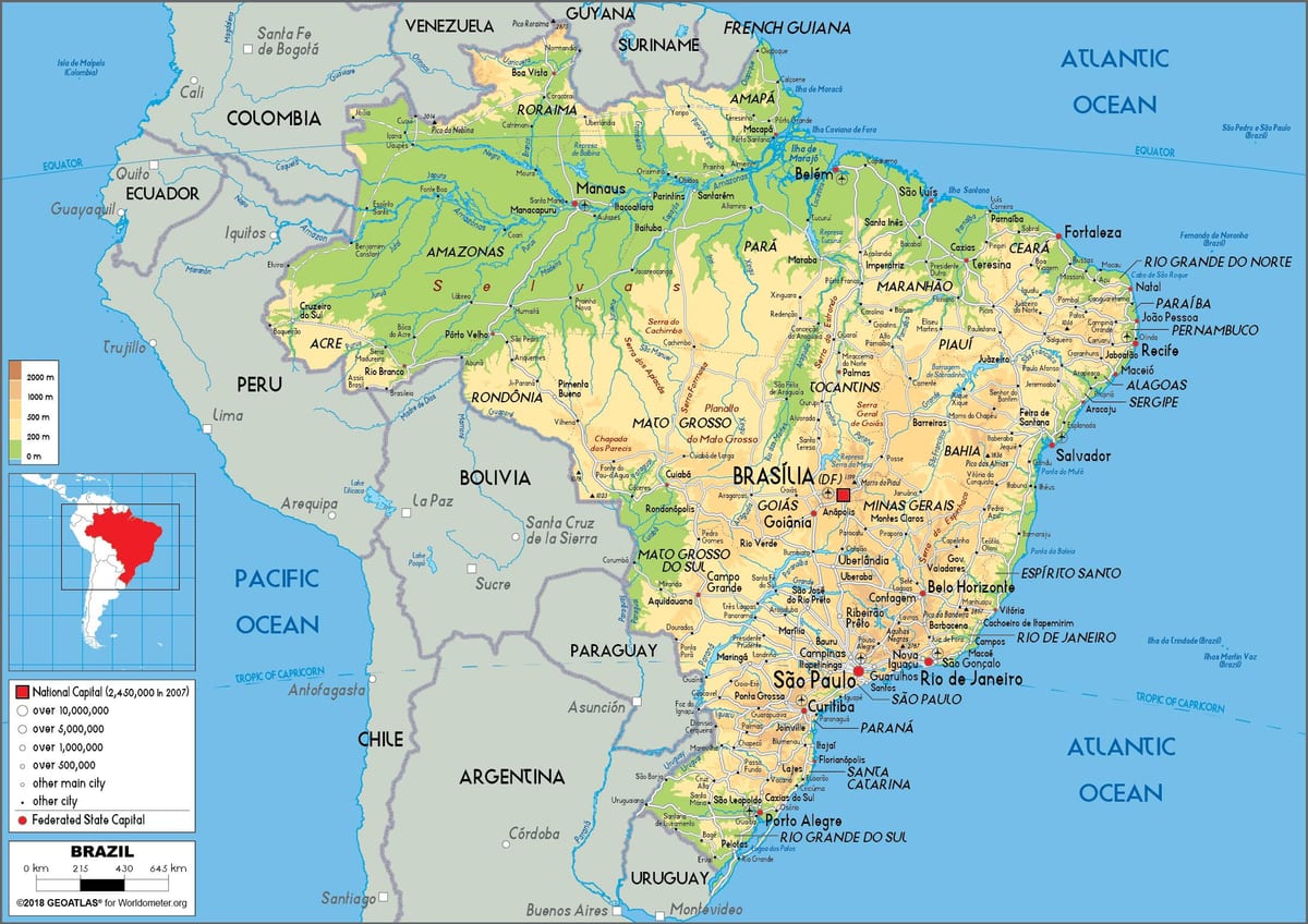 ブラジルの地図