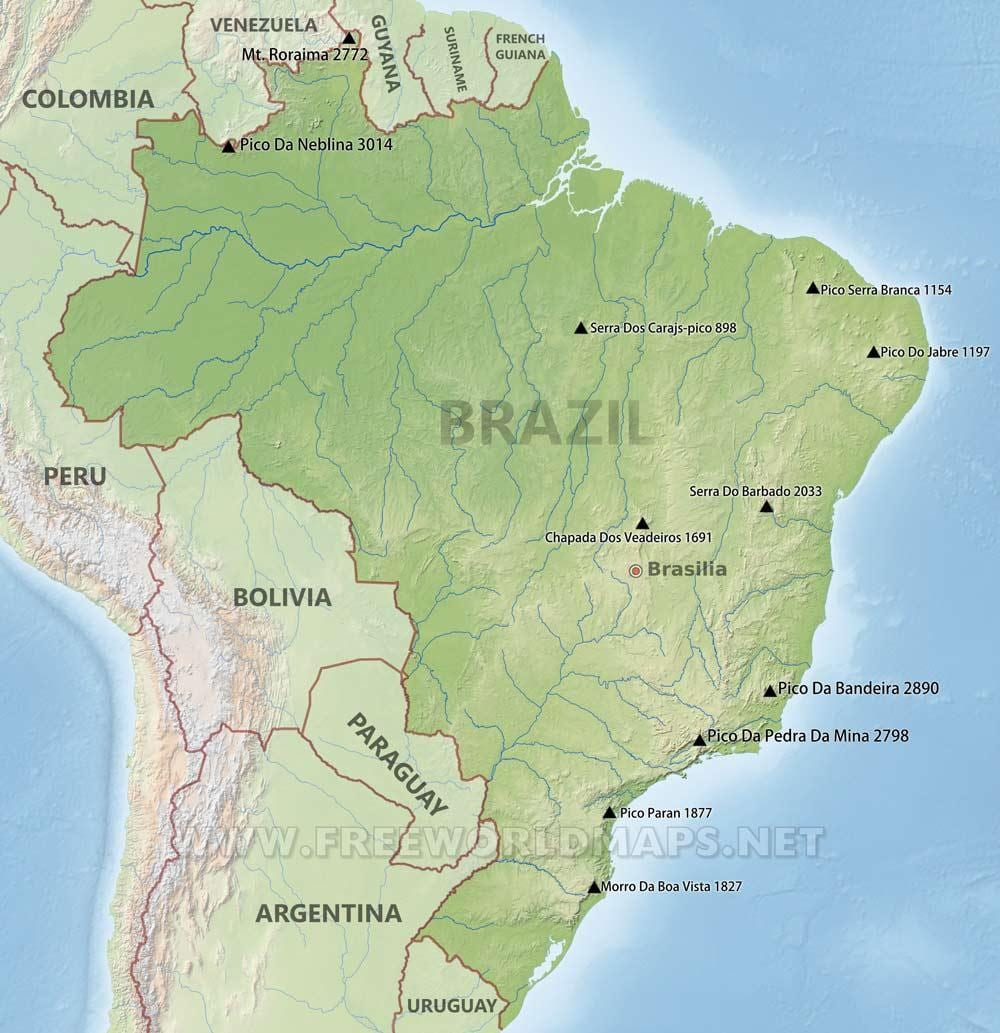 山ブラジルの地図