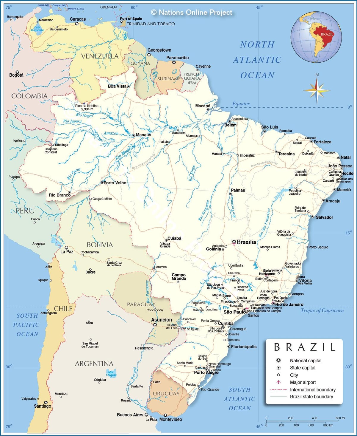 地図のブラジル川