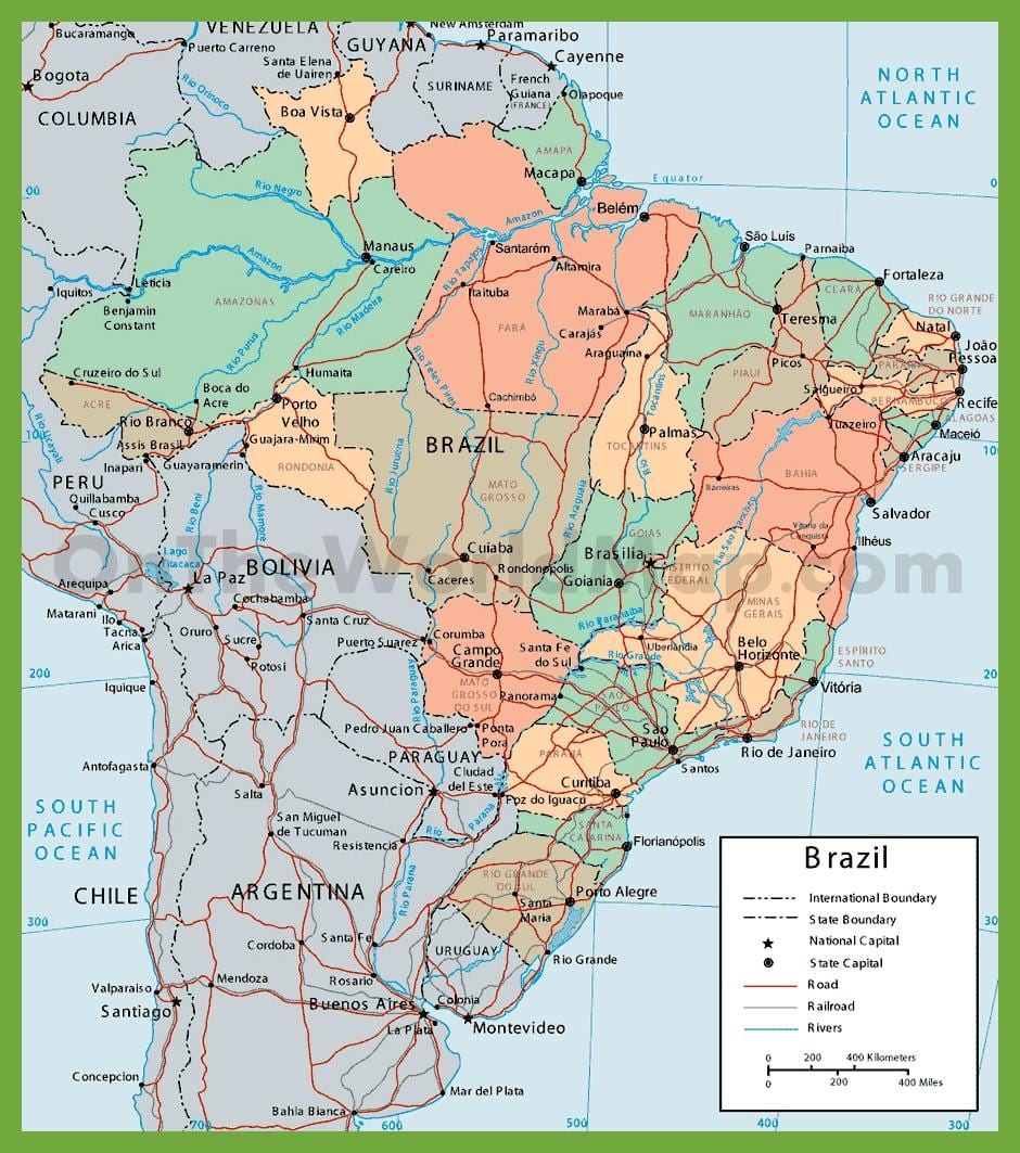 政治地図がブラジル