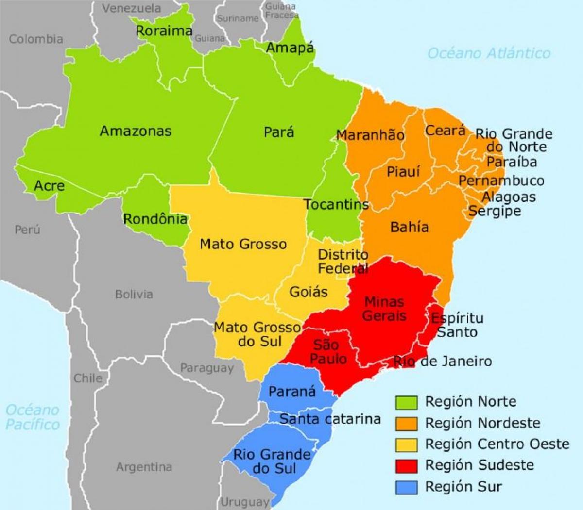 ブラジルの地図