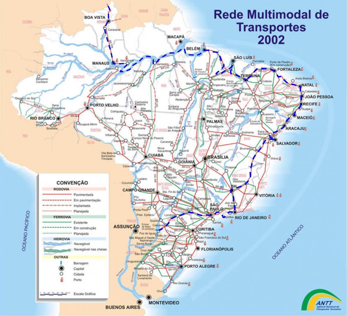 地図のブラジル輸送