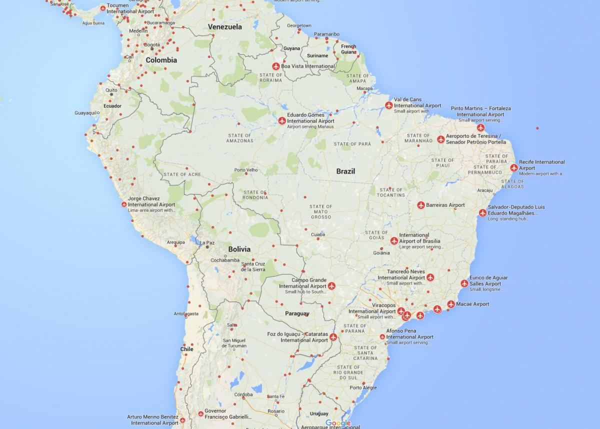 国際空港にブラジルの地図