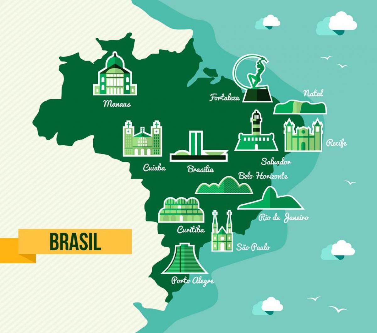 地図のブラジルの記念碑