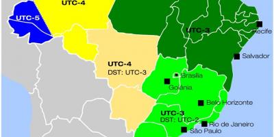 時間帯にはブラジルの地図 地図のブラジル時間域 南米 ア