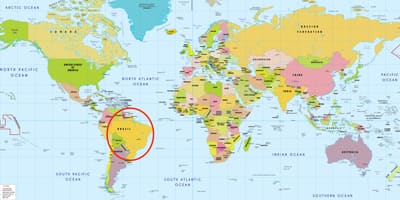 ブラジルの世界地図