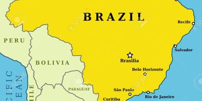 主要都市のブラジルの地図