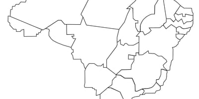 白黒ブラジルの地図