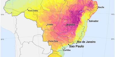 地図のブラジルの日差し
