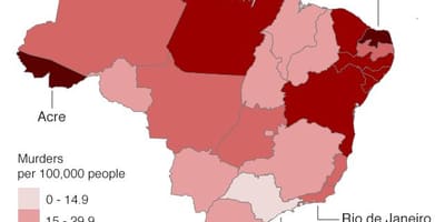 地図のブラジルの犯罪