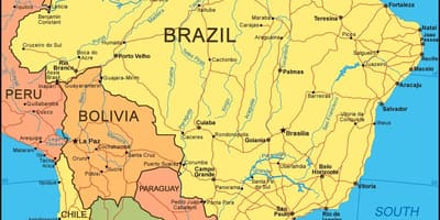 都市のブラジルの地図