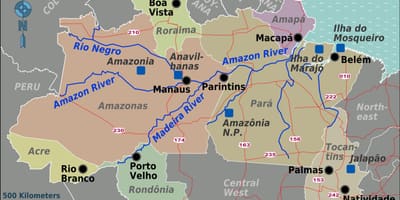 地図のブラジル北部