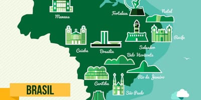 地図のブラジルの記念碑