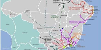 ブラジル鉄道の地図
