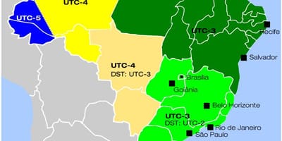 地図のブラジル時間帯