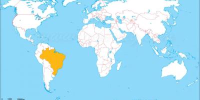立地のブラジルの世界地図