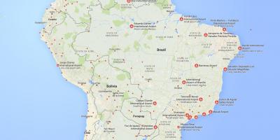 国際空港にブラジルの地図