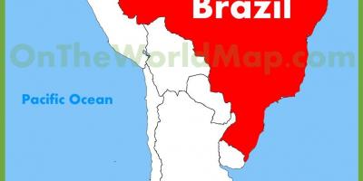 地図のブラジル、南米